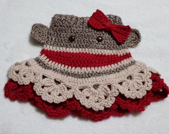 Sock Monkey Butt Skirt Crochet Pattern PDF