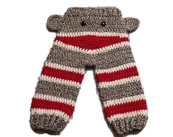 Sock Monkey Butt Pants Crochet Pattern PDF