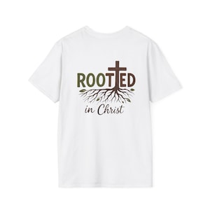 Rooted in Christ Unisex Softstyle T-Shirt, Christian Tee, Faith-Based Apparel, Inspirational Gift, Spiritual Wear, Casual T-Shirt