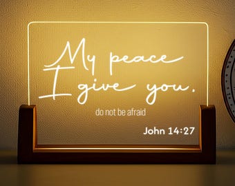 Lámpara LED con versículo bíblico personalizado, decoración cristiana para el hogar, decoración religiosa, lámpara LED para iglesias y pastores, regalo de Navidad.