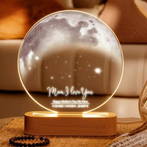 Personalisierte Mondphase nach Datum Geschenk - Muttertagsgeschenkideen - Personalisierte Mama Mondphase - Geburtstagsgeschenk für Mama - Muttertagsplakette