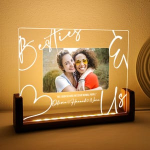 Benutzerdefinierte Foto-LED-Nachtlicht für den besten Freund, personalisiertes Freundschaftsgeschenk, benutzerdefinierte Acrylfoto-Plakette für den besten Freundrahmen, BFF Geburtstagsgeschenk