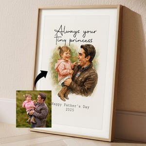 Personalized Portrait Gift for Dad, Watercolor Portrait from Photo, Fathers Day Gift, Custom Watercolor Dad Portrait, Custom Family Portrait