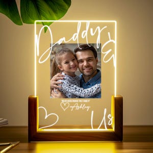 Daddy & Us Personalized LED Light – Photo Print for Dad – Dad Gift from Son - Fathers Day Gift from Daughter - Dad Photo Gift - Dad Birthday