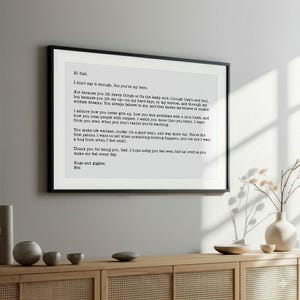 Carta enmarcada personalizada para papá - Regalo para el Día del Padre o cumpleaños - Mensaje escrito a mano - Recuerdo personalizado - Regalo para padrastro