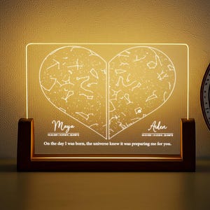 Benutzerdefiniertes Paar Sternenkarte Nachtlicht, personalisiertes Sternbild Geschenk, Jahrestags-Andenken, benutzerdefinierter Nachthimmel, Geschenk für Freund Freundin