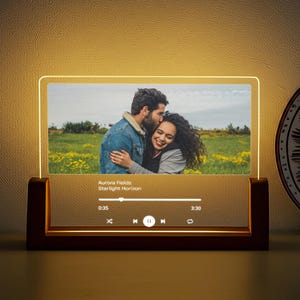 Custom Music Night Light with Photo & Song, Personalized LED Light for Her Him, Birthday Gift for Boyfriend, Anniversary Gift for Him Her
