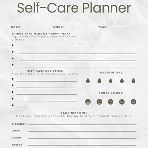 Daily Self-Care Planner