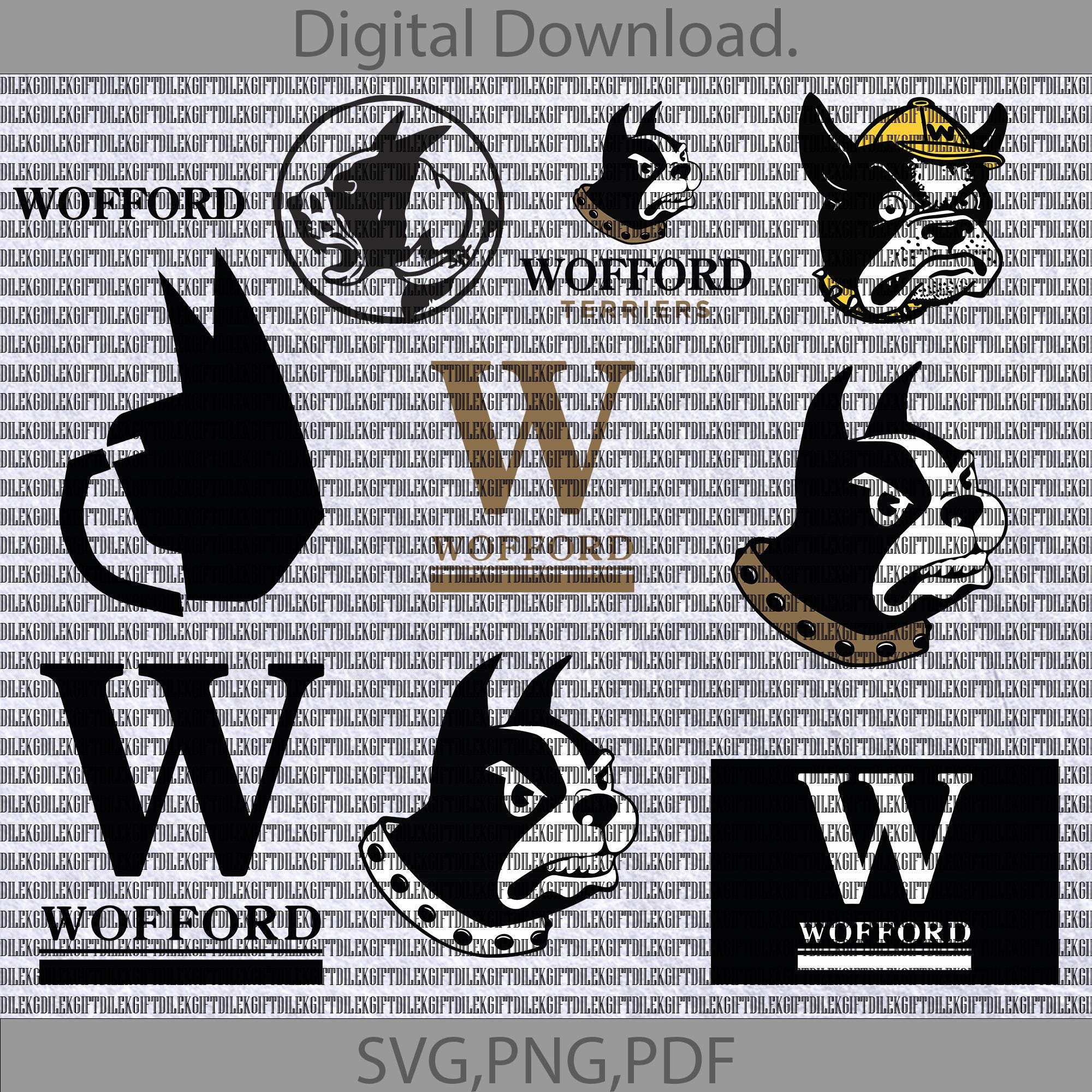 Wofford College SVG, Athletics, University, Terriers SVG, Football, Basketball, Digital File.