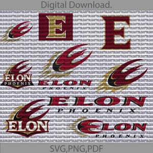 Elon University SVG Bundle, College, Athletics, Phoenix SVG, Football, Basketball, Ready For Cricut,Digital File.