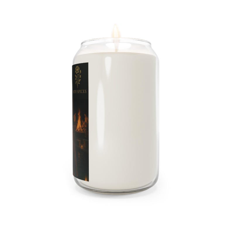 Bougie parfumée « Épices de bain » (soja cultivé aux États-Unis) : aromathérapie maison confortable image 3