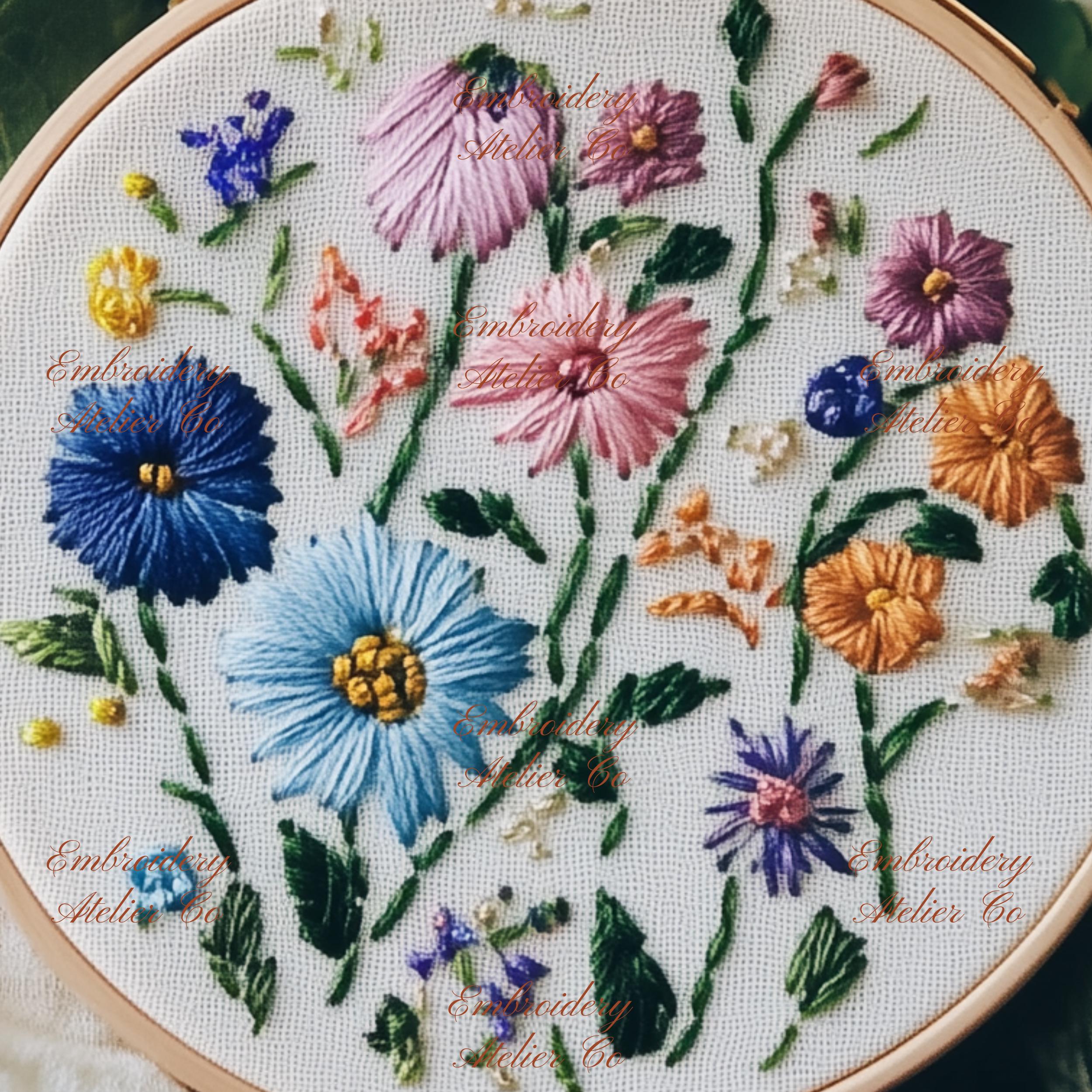 Hand Embroidery PDF Pattern, Wildflowers Embroidery Design, Beginners ...