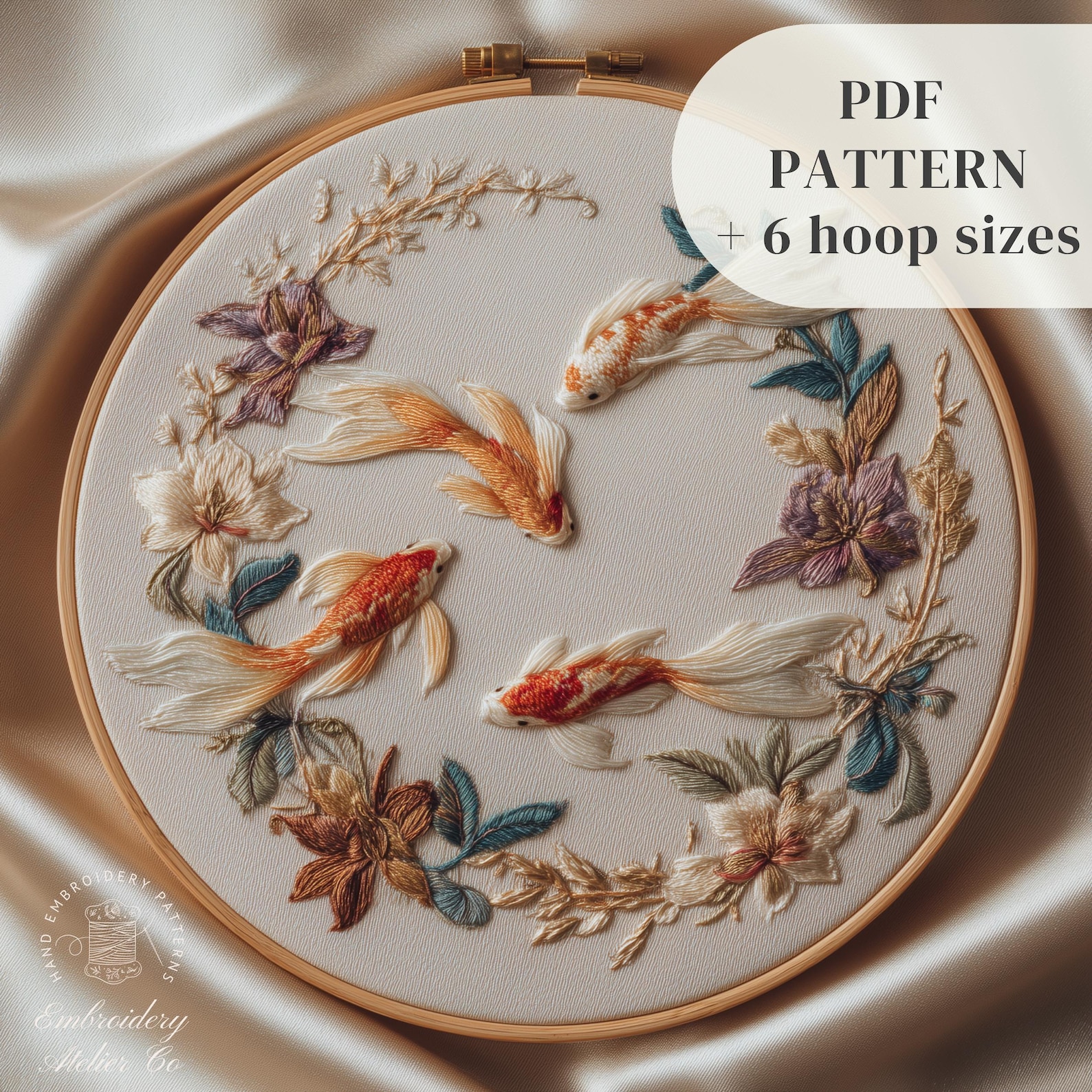 Fish Embroidary Pattern Fish Hand Embroidery Pattern, Sea Life Embroidery Design, Animal ...