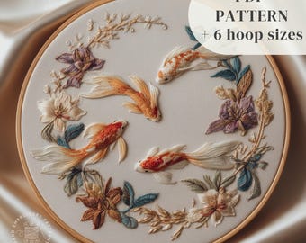 Fish Hand Embroidery Pattern, Sea Life Embroidery Design, Animal Embroidery PDF Template, Stitching Pattern, Digital Embroidery Printable