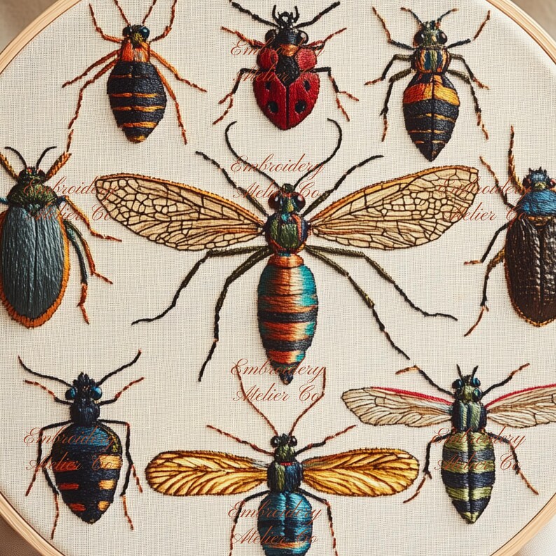 Gothic Insects Embroidery Pattern, Witchy Hand Embroidery Design ...