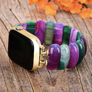 Bohemian Jewel Natural Stone Apple Watch Strap | Band 38mm 40mm 41mm 42mm 44mm 45mm 46mm 49mm | Compatible with all Apple Watch Series