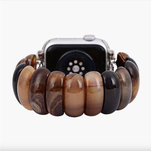 Earthly Ember Natural Stone Apple Watch Strap Beaded Apple Watch Band, Fits any Apple Watch, Women Apple Band, Women&#39;s Day Gift