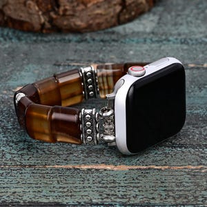 Ethereal Dune Agate Natural Stone Apple Watch Strap Beaded Apple Watch Band, Fits any Apple Watch, Women&#39;s Apple Band, Mother&#39;s Day Gift