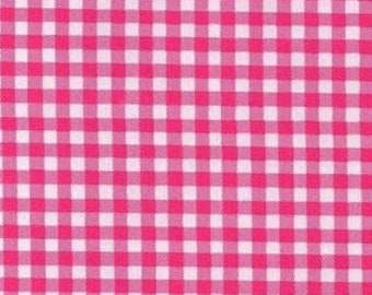 Pink Gingham Oilcloth Fabric - By the Yard