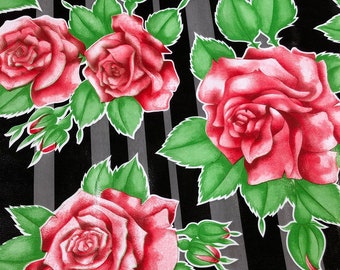 Cottage Rose Oilcloth Fabric - By the Yard