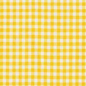 Yellow Gingham Oilcloth Fabric - By the Yard