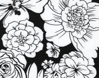 Black Chantilly Oilcloth Fabric - By the Yard