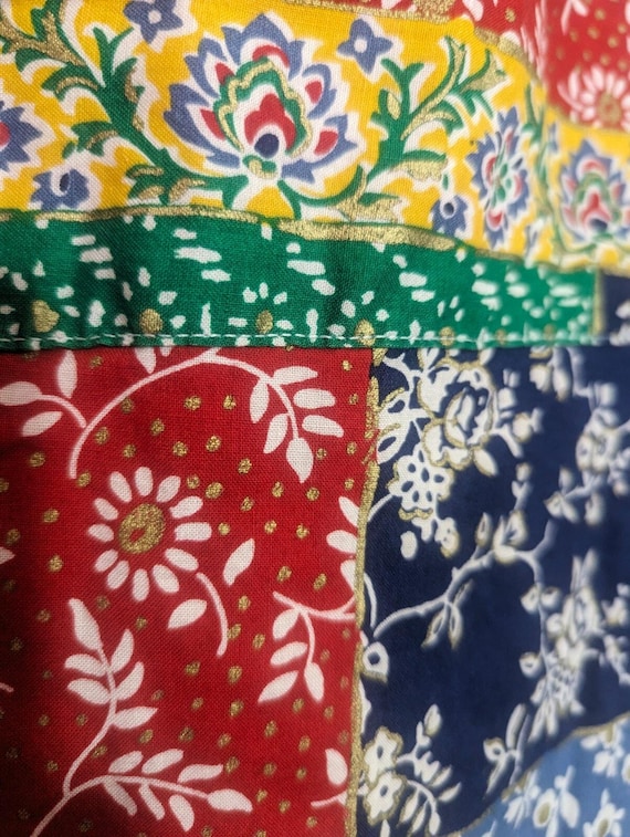 Vtg Alfred Dunner Multi Patchwork Button Top Size… - image 3