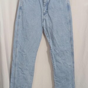 Vintage Wrangler Light Wash Hohe Taille Gerades Bein Denim Jeans | Western Indie Cowgirl 90er | Juniors 9/32 Bild 2