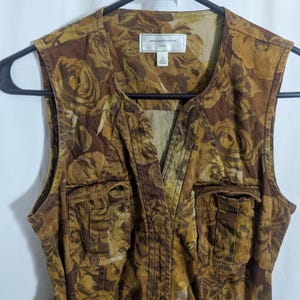 Anthropologie Moulinette Soeurs Goldbraunes Safari-Kleid mit Blumengürtel - Damen 0 - Boho Cottagecore Jungle Bild 4