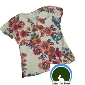 y2k SLB Floral Babydoll Top Small Feminine Romantic fairy grunge M1