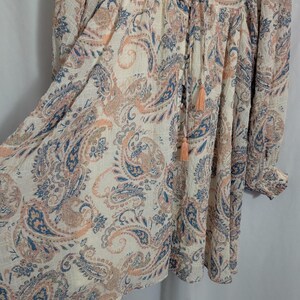 Anthropologie Flying Tomato Ivory Paisley Babydoll Mini Dress Balloon Sleeves - Women's Small - Cottagecore Coquette image 6
