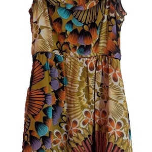 Vintage Anthropologie Edme & Esyllte Abstract Floral Silk Midi Dress | Whimsigoth Fairycore Maximalist Boho | Size 2 image 2