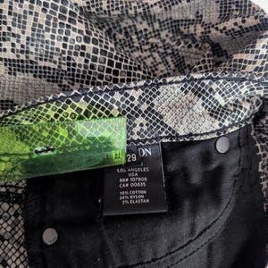 Pantalones superajustados Nico de piel de serpiente negra Hudson Gray, talla 29, elásticos, grunge, J2 imagen 7