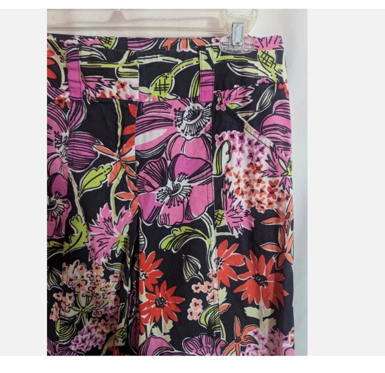 Vintage 90s Lilly Pulitzer Multi Floral Wide Leg Pants - Women's 4 - Preppy Bloomcore Resort Colorful image 5