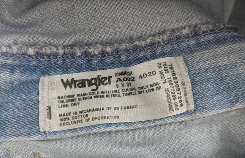 Vintage Wrangler Light Wash High Waist Straight Leg Denim Jeans | Western Indie Cowgirl 90s | Juniors 9/32 image 7