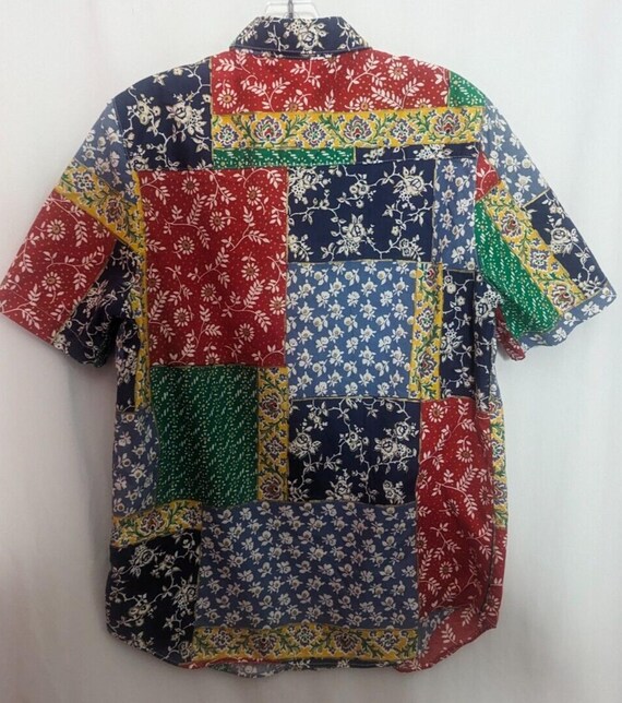 Vtg Alfred Dunner Multi Patchwork Button Top Size… - image 5