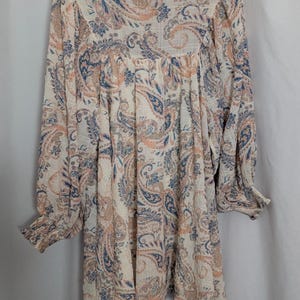 Anthropologie Flying Tomato Ivory Paisley Babydoll Mini Dress Balloon Sleeves - Women's Small - Cottagecore Coquette image 8