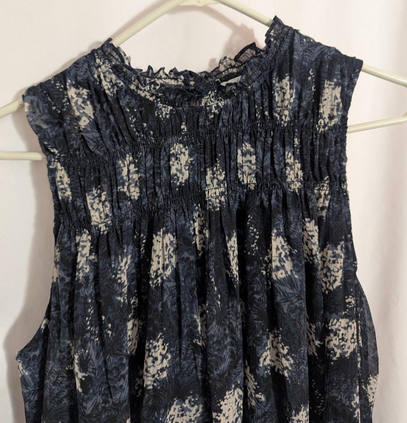 New Joie Anthropologie Baltic Print Chiffon Babydoll Sheath Dress - Women's Large - Boho Coquette Designer Party Special Occasion Wedding image 3