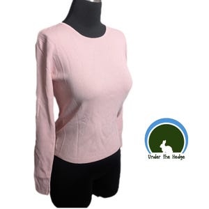 Vintage 90s Joseph A Pink Long Sleeve Crew Neck Pullover Sweater - Women's Small - Soft Girl Fairycore Preppy Elevated Indie Feminine