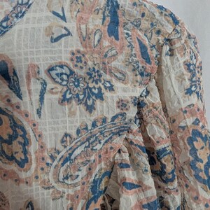 Anthropologie Flying Tomato Ivory Paisley Babydoll Mini Dress Balloon Sleeves - Women's Small - Cottagecore Coquette image 7