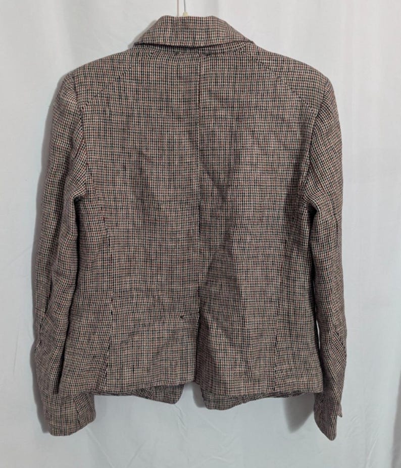 Free People Multi Tweed Linen Academia Blazer Jacket - Women's Small - Modern Prep Dark Academia Office image 6