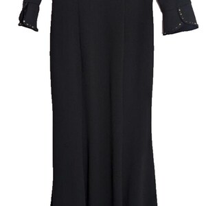 New Adrianna Papell Black Embellished Rhinestone Sequin Formal Gown | Goth Glam Old Money Black Tie | Size 6 READ image 2