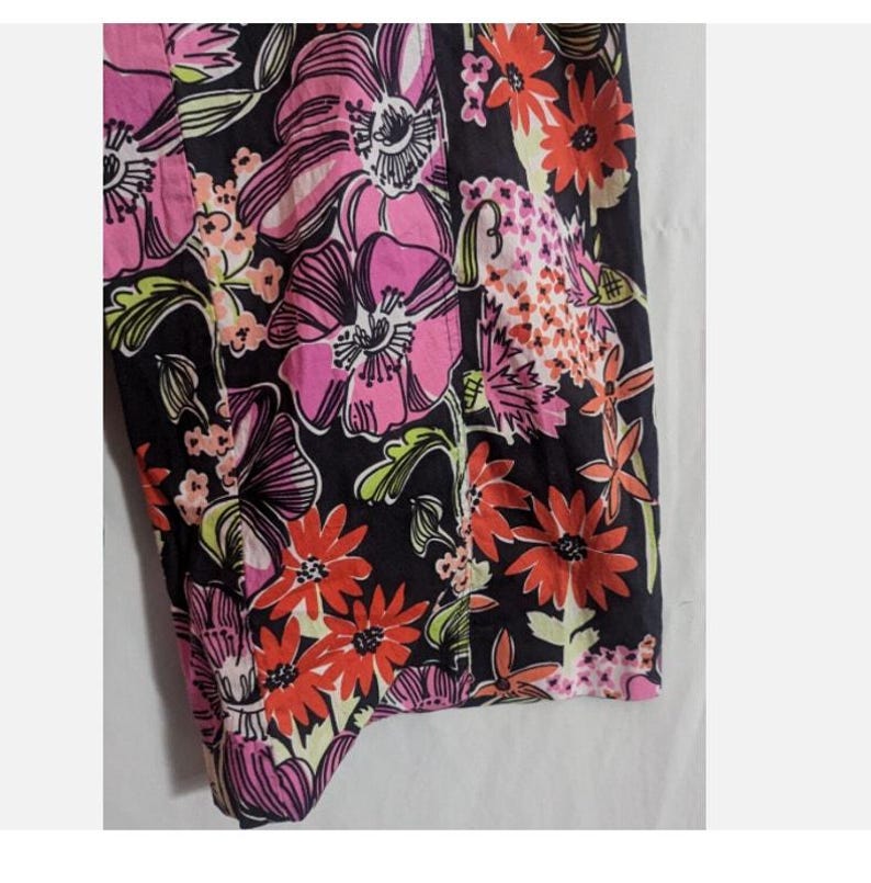 Vintage 90s Lilly Pulitzer Multi Floral Wide Leg Pants - Women's 4 - Preppy Bloomcore Resort Colorful image 6