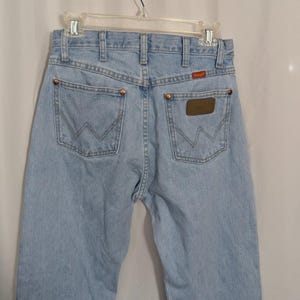 Vintage Wrangler Light Wash High Waist Straight Leg Denim Jeans | Western Indie Cowgirl 90s | Juniors 9/32 image 5