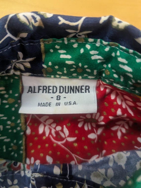 Vtg Alfred Dunner Multi Patchwork Button Top Size… - image 7