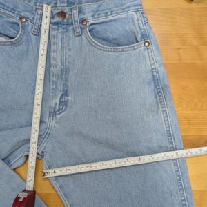 Vintage Wrangler Light Wash High Waist Straight Leg Denim Jeans | Western Indie Cowgirl 90s | Juniors 9/32 image 8