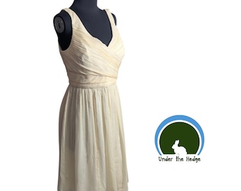 New J Crew Butter Yellow Heidi Silk Chiffon Sleeveless Formal Dress - Women's 10 - Wedding Guest Minimalist Cocktail Special Occasion Event