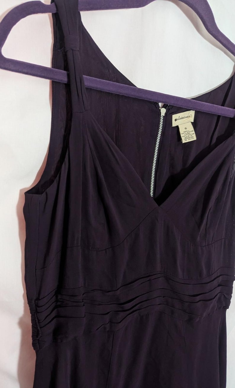 Vintage Anthropologie Elevenses Deep Purple Sleeveless Midi Dress - Women's 6 - Whimsigoth Fairy Goth Boho Dark Romantic Grunge image 4