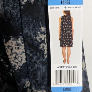 New Joie Anthropologie Baltic Print Chiffon Babydoll Sheath Dress - Women's Large - Boho Coquette Designer Party Special Occasion Wedding image 6