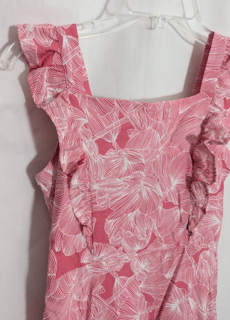 Anthropologie &Merci roze minijurk met bloemen en micro-ruches | Coquette Cottagecore Boho Vrouwelijk | Maat Small afbeelding 3